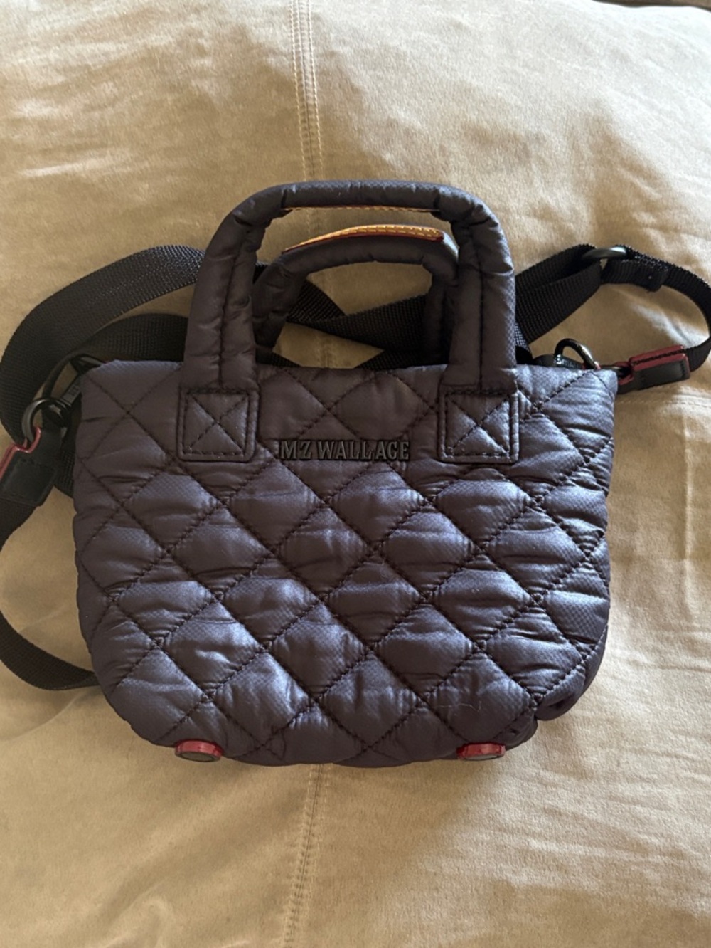 MZ Wallace Quilted Mini Tote in  Black with Crossbody Strap